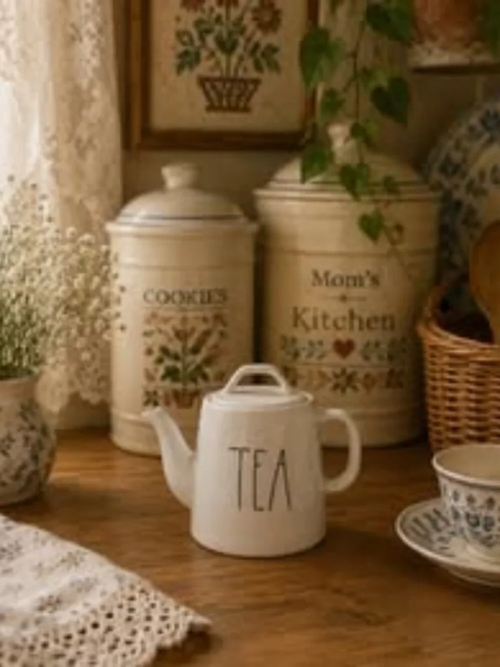 Rae Dunn Tea Pot Be still my cottage core heart ❤️ Farm Vintage Relax